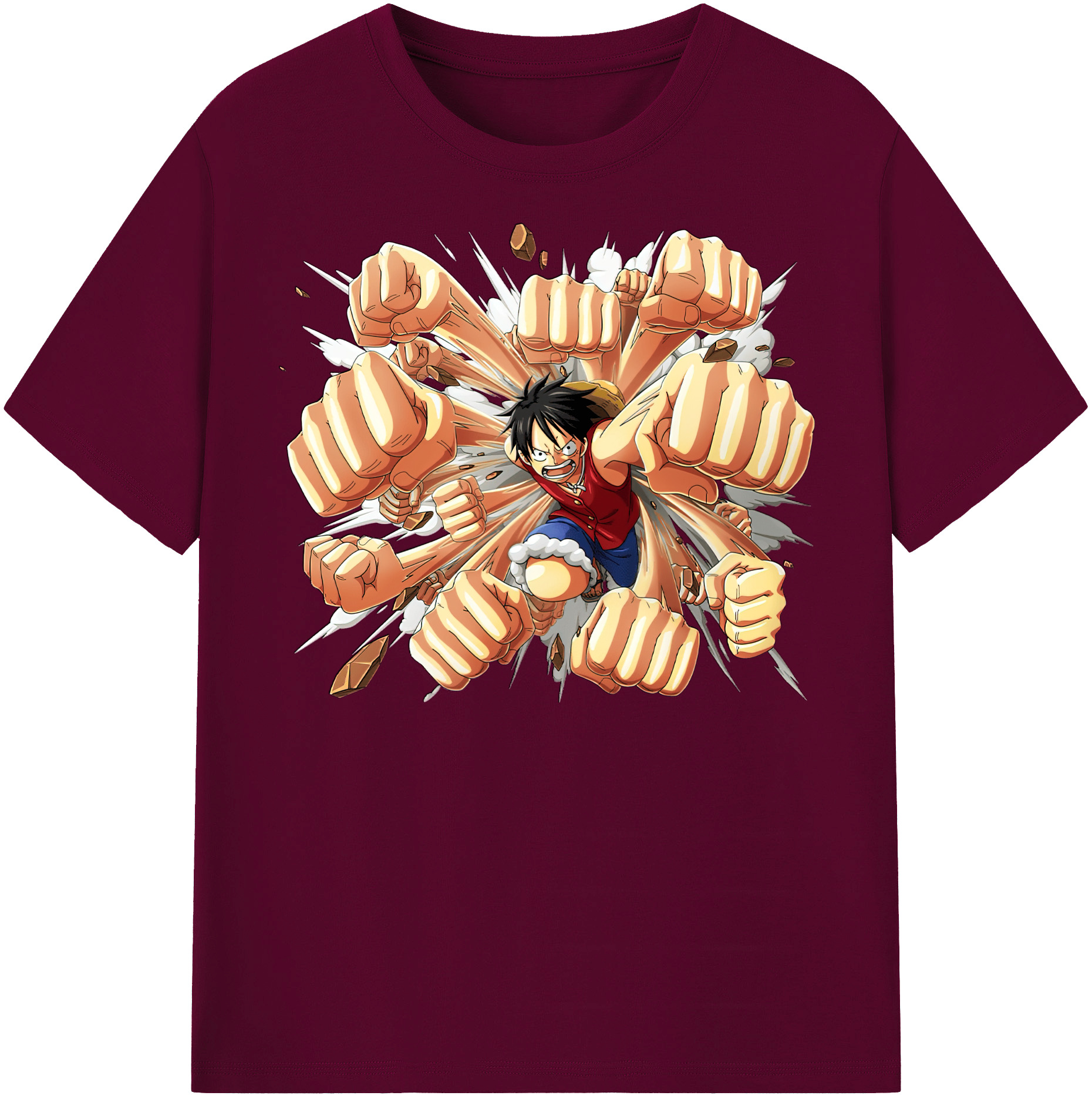 ワンピース モンキー・D・ルフィ ONE PIECE Monkey D. Luffy レディースカジュアルプリントTシャツ（綿100％）